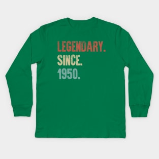 Retro Vintage 70th Birthday Legendary Since 1950 Kids Long Sleeve T-Shirt